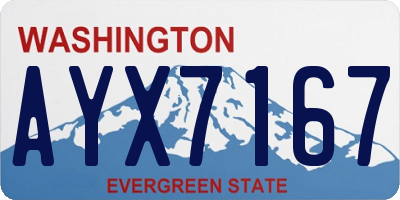 WA license plate AYX7167