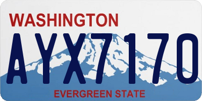 WA license plate AYX7170