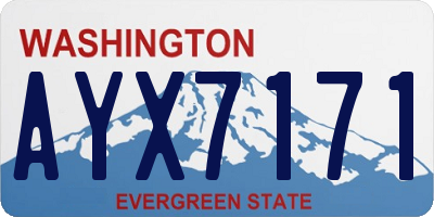 WA license plate AYX7171