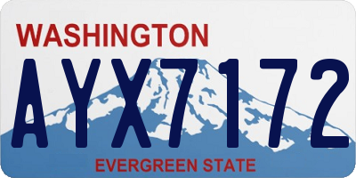 WA license plate AYX7172