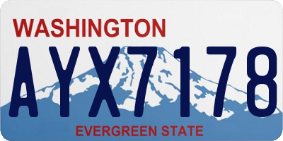 WA license plate AYX7178