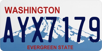 WA license plate AYX7179