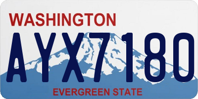 WA license plate AYX7180