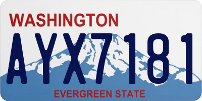 WA license plate AYX7181