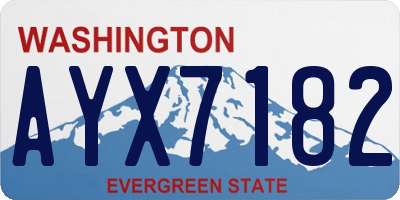 WA license plate AYX7182