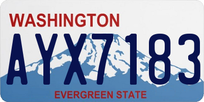 WA license plate AYX7183