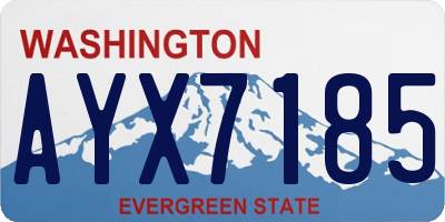 WA license plate AYX7185