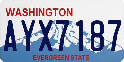 WA license plate AYX7187