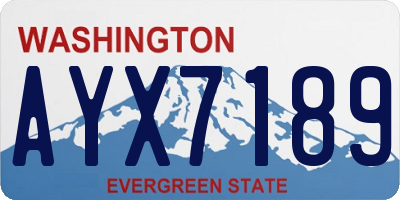 WA license plate AYX7189