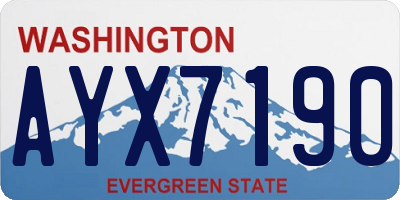 WA license plate AYX7190