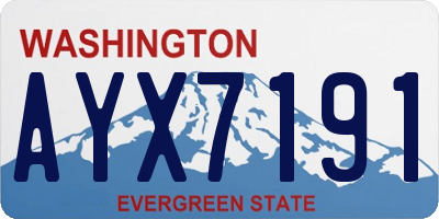 WA license plate AYX7191