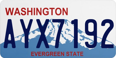 WA license plate AYX7192