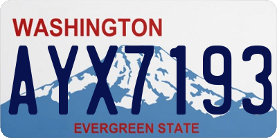 WA license plate AYX7193