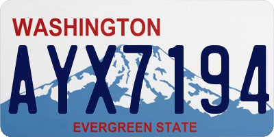 WA license plate AYX7194