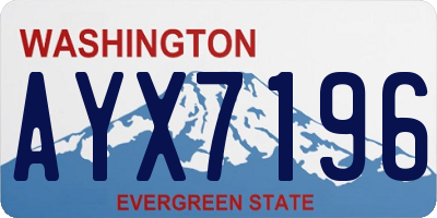 WA license plate AYX7196