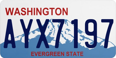 WA license plate AYX7197