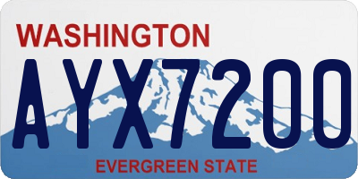 WA license plate AYX7200