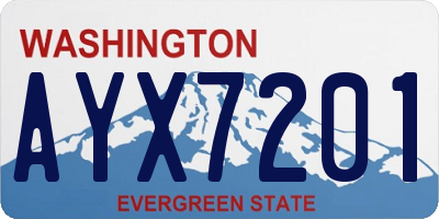 WA license plate AYX7201