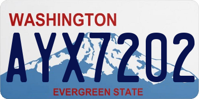 WA license plate AYX7202