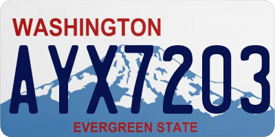 WA license plate AYX7203