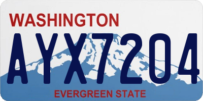 WA license plate AYX7204