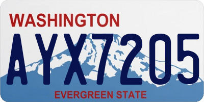 WA license plate AYX7205