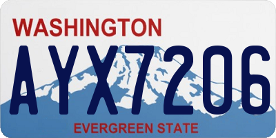 WA license plate AYX7206