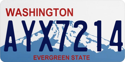 WA license plate AYX7214