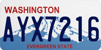 WA license plate AYX7216