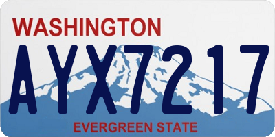 WA license plate AYX7217