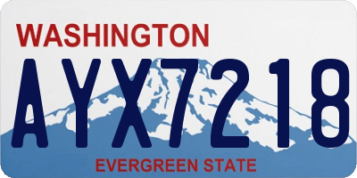 WA license plate AYX7218