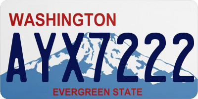 WA license plate AYX7222