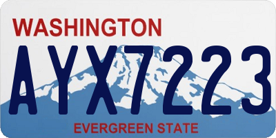 WA license plate AYX7223