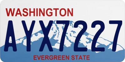 WA license plate AYX7227