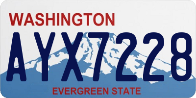 WA license plate AYX7228