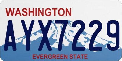 WA license plate AYX7229