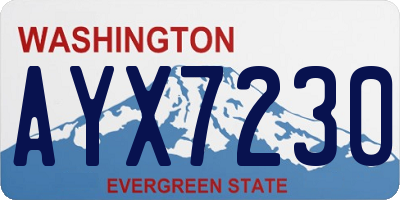 WA license plate AYX7230