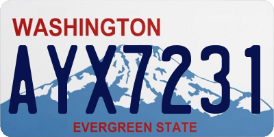 WA license plate AYX7231