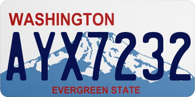 WA license plate AYX7232