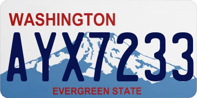 WA license plate AYX7233