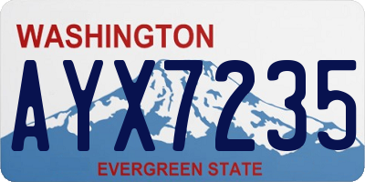 WA license plate AYX7235