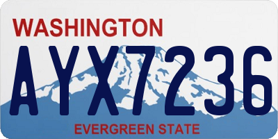 WA license plate AYX7236