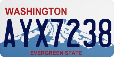 WA license plate AYX7238