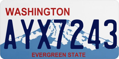 WA license plate AYX7243