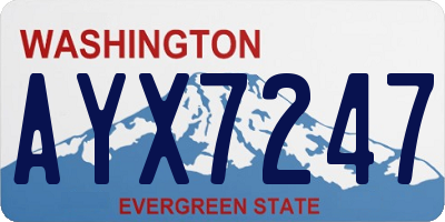 WA license plate AYX7247