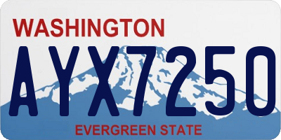 WA license plate AYX7250