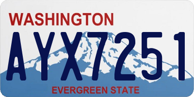 WA license plate AYX7251