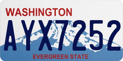 WA license plate AYX7252