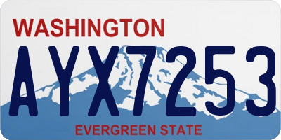 WA license plate AYX7253