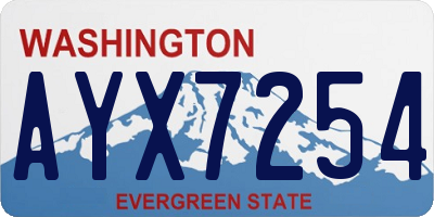 WA license plate AYX7254